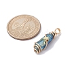 Electroplated Natural Quartz Crystal Dyed Copper Wire Wrapped Pendants PALLOY-JF02326-05-2