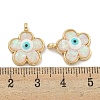 Translucent Evil Eye Resin Pendants KK-M219-22G-01-3