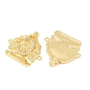 Brass Micro Pave Clear Cubic Zirconia Religion Ganesha Connector Charms KK-F931-07G-2