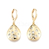 Clear Cubic Zirconia Teardrop Dangle Leverback Earrings EJEW-N012-95-2