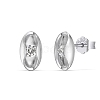 925 Sterling Silver Micro Pave Clear Cubic Zirconia Stud Earrings EJEW-K301-01MP-3