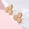 Brass Stud Earrings EJEW-D288-10G-5