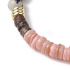 Round Natural Dalmatian Jasper & Glass & Wooden Beaded Stretch Bracelets for Women BJEW-JB10845-4