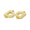 Rack Plating Brass Letter Connector Charms KK-C007-38G-D-3