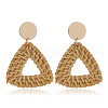Alloy Rattan Woven Dangle Stud Earrings FS-WGA068A-05-2