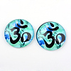 Yoga Theme Glass Cabochons X-GGLA-L011-25mm-20-1