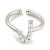 Rack Plating Brass Open Cuff Rings for Women RJEW-F162-01P-J-2