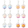 12Pcs 6 Colors Glass Pearl & Alloy Pendant Decorations HJEW-YW00350-1
