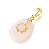 Natural Rose Quartz Pendants G-T151-03F-2