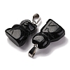 Natural Obsidian Pendants G-B127-08P-07-3