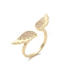 Brass Micro Pave Cubic Zirconia Open Cuff Rings RJEW-R146-07B-G-1