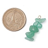 Gradient Color Natural Green Aventurine & Natural Prehnite & Natural Malachite Chip Beaded Pendants PALLOY-JF02795-05-2