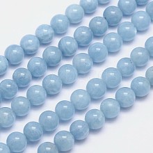 Natural Aquamarine Round Bead Strands G-M262-8mm-03