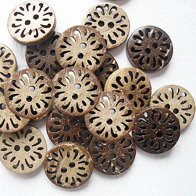 Round Carved 2-hole Basic Sewing Button NNA0Z0G-1