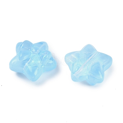 Transparent Spray Paint Glass Beads GLAA-H035-02G-1
