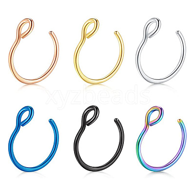 316 Surgical Stainless Steel Clip on Nose Rings WGA7223-09-1