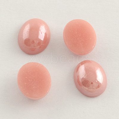 Pearlized Plated Opaque Glass Cabochons PORC-S804-10x14-03-1