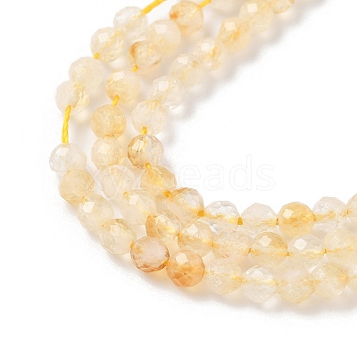 Heated Natural Citrine Beads Strands G-L622-C05-3mm-B-1