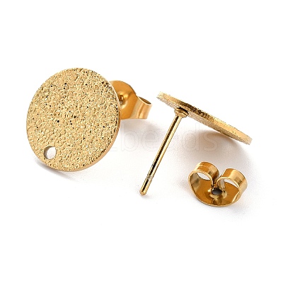 Ion Plating(IP) 304 Stainless Steel Stud Earring Findings STAS-O144-01C-G-1