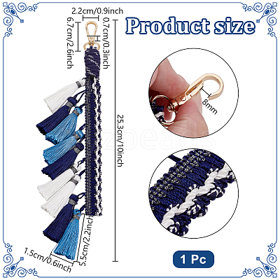 Polyester Tassel Display Decorations with Alloy Clasps PURS-WH0001-82-1