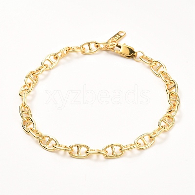 Brass Mariner Link Chains Bracelet BJEW-JB06986-1