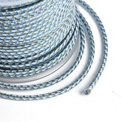 11M Polyester Braided Cord with Cotton Core & Metallic Thread OCOR-Z006-01-12-1