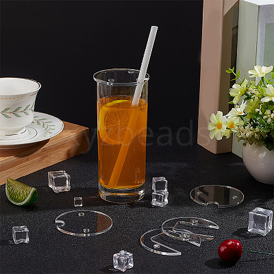 8 Sets Transparent Acrylic Blank Tumbler Topper TACR-BC0001-15-1