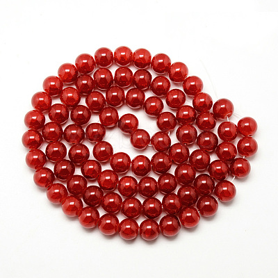 Baking Paint Crackle Glass Beads Strands X-DGLA-Q023-6mm-YS31-1