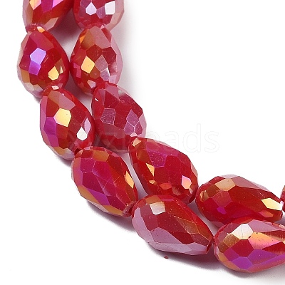 Opaque Solid Color Electroplate Glass Beads Strands LS-EGLA-N013-P10mm-B07-1