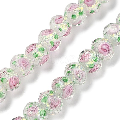 Handmade Foil Lampwork Beads Strands FOIL-S136-001I-1