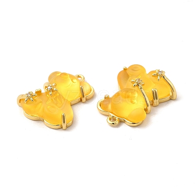 Transparent Resin Crystal Rhinestone Pendants KK-H438-04G-06-1