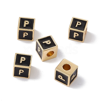 Rack Plating Brass Enamel Beads KK-B060-04G-01P-1