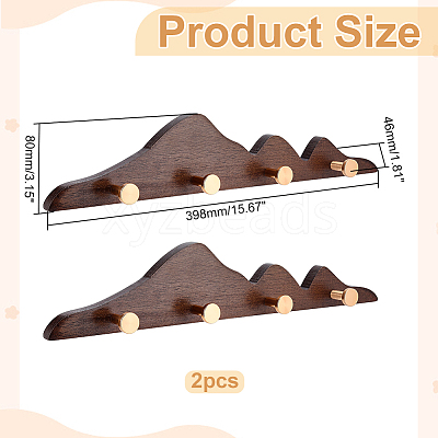 Wood Wall Clothes Hook Rack AJEW-WH0077-167-1