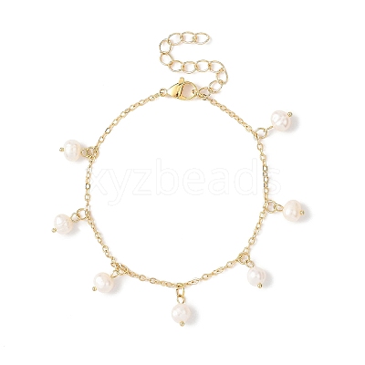 Natural Cultured Freshwater Pearl Beads Charm Bracelets BJEW-JB12883-1