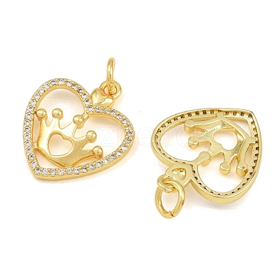 Brass Micro Pave Clear Cubic Zirconia Pendants CU-CBA3D67-05C-G-1