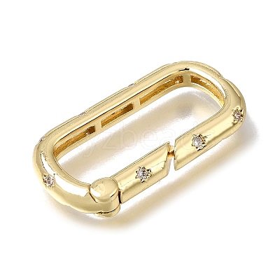 Brass Micro Pave Clear Cubic Zirconia Clasps KK-CBAEEA8-04G-1