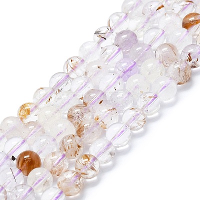 Natural Rutilated Quartz Beads Strands G-K245-A04-04-1