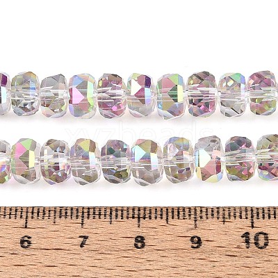 Electroplate Transparent Glass Beads Strands X-EGLA-N022-04A-D18-1