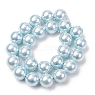 Electroplated Shell Pearl Beads Strands BSHE-G041-16mm-03-1