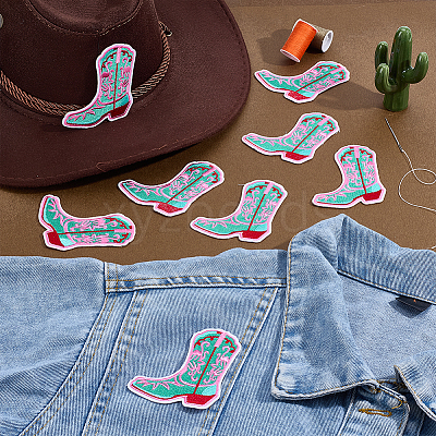 12Pcs Computerized Embroidery Polyester Iron on/Sew on Patches DIY-PH0035-83-1