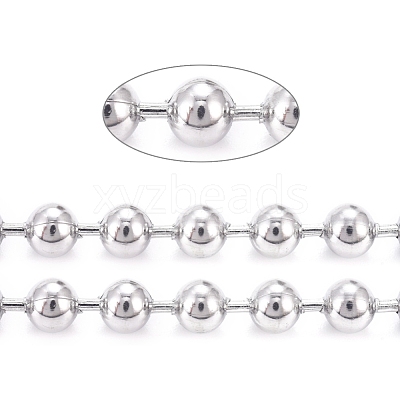 Non-Tarnish 3.28 Feet 304 Stainless Steel Ball Chains X-CHS-F009-01E-P-1
