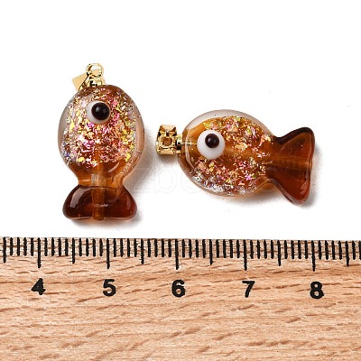Handmade Dichroic Foil Lampwork Pendants DICH-G001-01G-02-1