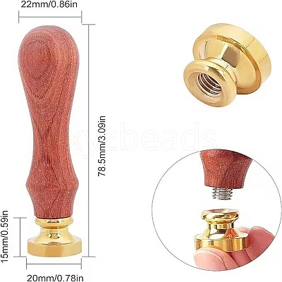 Brass Wax Seal Stamp AJEW-WH0337-012-1