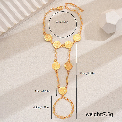 Elegant Middle Eastern Style Brass Finger Ring Bracelets for Women MD7031-1