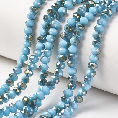 Electroplate Opaque Glass Beads Strands EGLA-A034-P6mm-S06-1