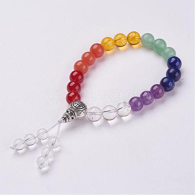 Natural Gemstone Beads Stretch Bracelets BJEW-JB02894-1