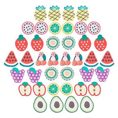 Handmade Polymer Clay Cabochons CLAY-SC0001-07-1
