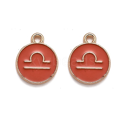 Alloy Enamel Pendants ENAM-S124-01B-12K-1