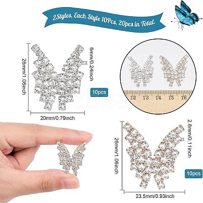 20Pcs 2 Styles Alloy Rhinestone Cabochons FIND-CA0006-51-1