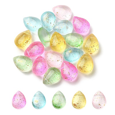 20Pcs 5 Colors Transparent Spray Painted Glass Beads GLAA-YW0001-91-1